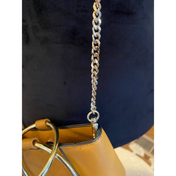 Co Lab Bangle Tote Bucket Vegan Tan w/ Gold Chain Purse Bag by Christopher Kon - Picture 11 of 11